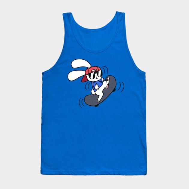 Skateboard Bunny Tank Top by saradaboru